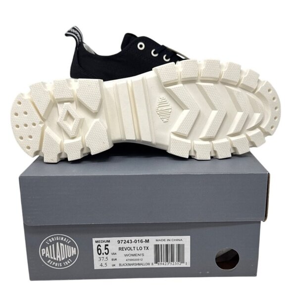 Palladium Revolt Lo Tx Womens Black/White Chunky Sneakers Size 6.5 - Picture 6 of 6